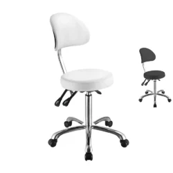 sgabello da estetista onicotecnica centro estetico professionale comfort weelko bianco