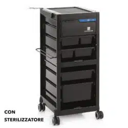 CARRELLO STERILIZZATORE LUCE UVC PER BARBIERE PARRUCCHIERE 5 CASSETTI XANITALIA NEW YORK UV PRO 370.545