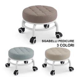 SGABELLO PEDICURE BASSO PER POLTRONA PEDICURE CON RUOTE