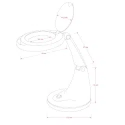 dimensione lampada lente di ingrandimento da tavolo per estetista manicure